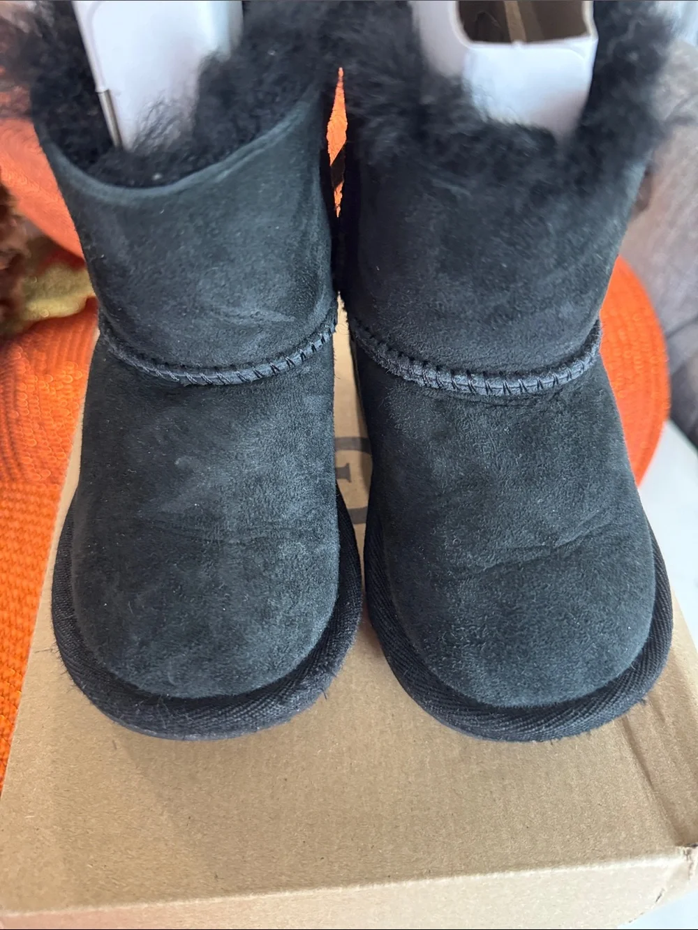 UGG Kids Black Mini Bailey Bow Boots